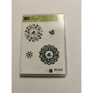 Stampin'‎ Up! Four Seasons Rubber Stamps Set Bird Wreath Crafting Scrapbook